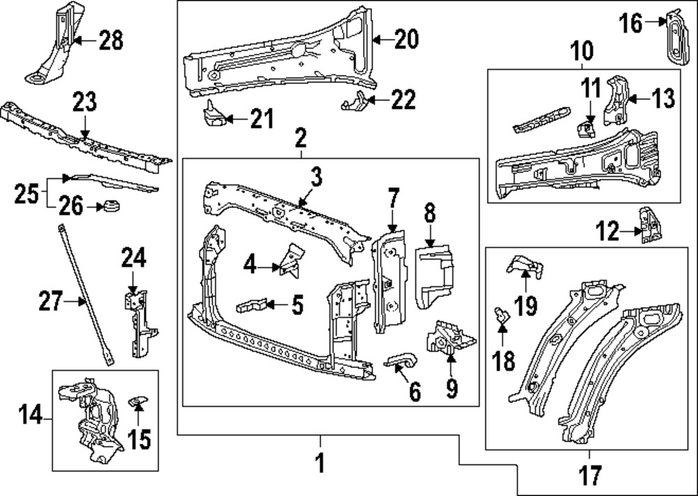 Genuine GM Front Passenger Side Bumper Cover Support Bracket 84607755