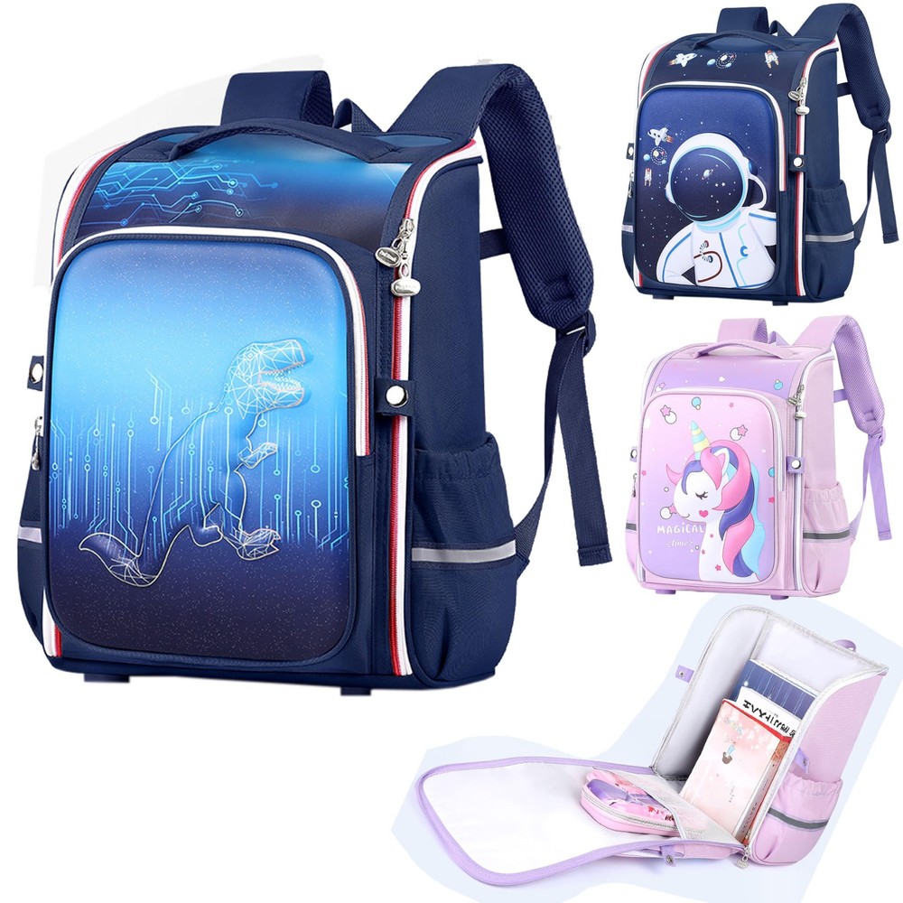 Boy Backpack - U-shaped Back , 360° Opening, 3D Hardshell Backpack-Dinosaur