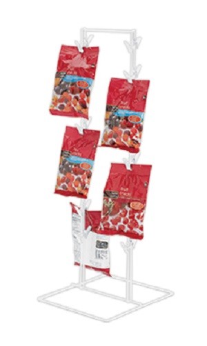Spring Clip Rack Countertop Chips Candy Snacks White Metal Double Sided