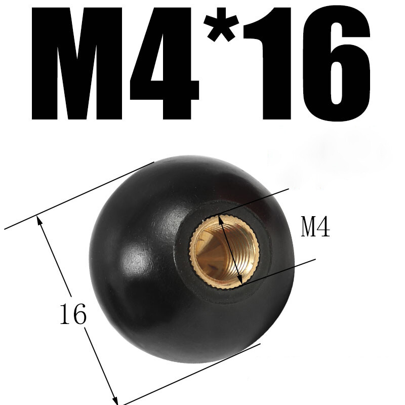 Ball Handle Knobs Bakelite Plastic Dia 16mm~50mm M4 M5 M6 M8 M10 M12 M16 Thread
