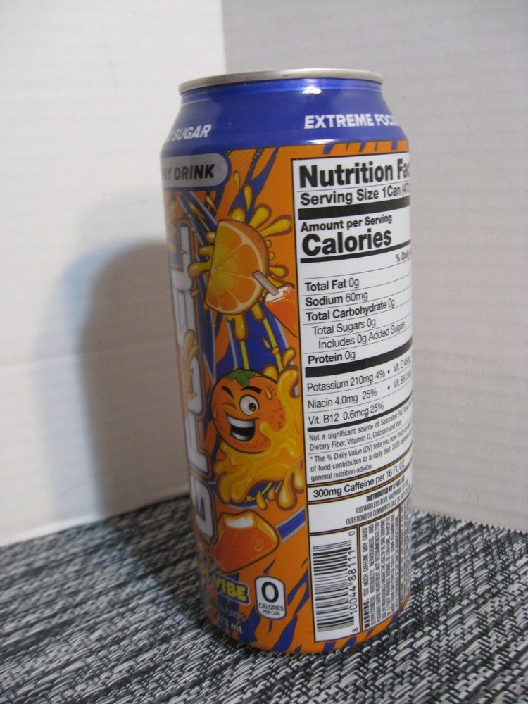 GFuel Energy Drink EMPTY Can - Orange Vibe - Graphics 2023
