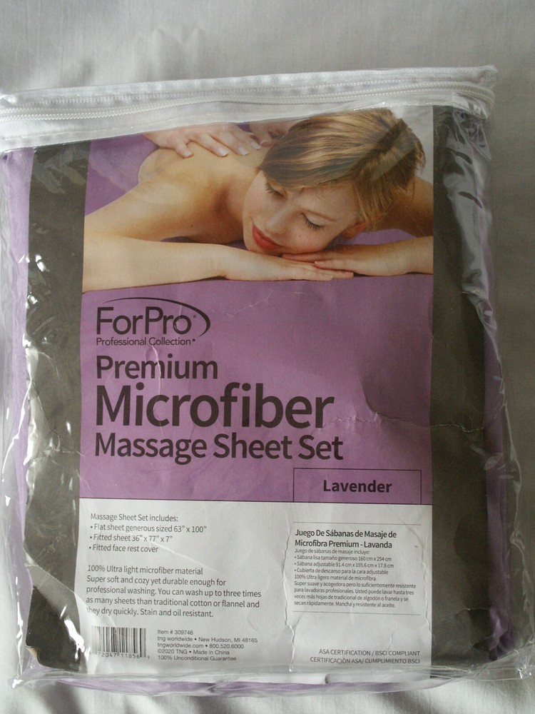 ForPro Microfiber Massage Table Sheet Set 3-Piece Lavender New