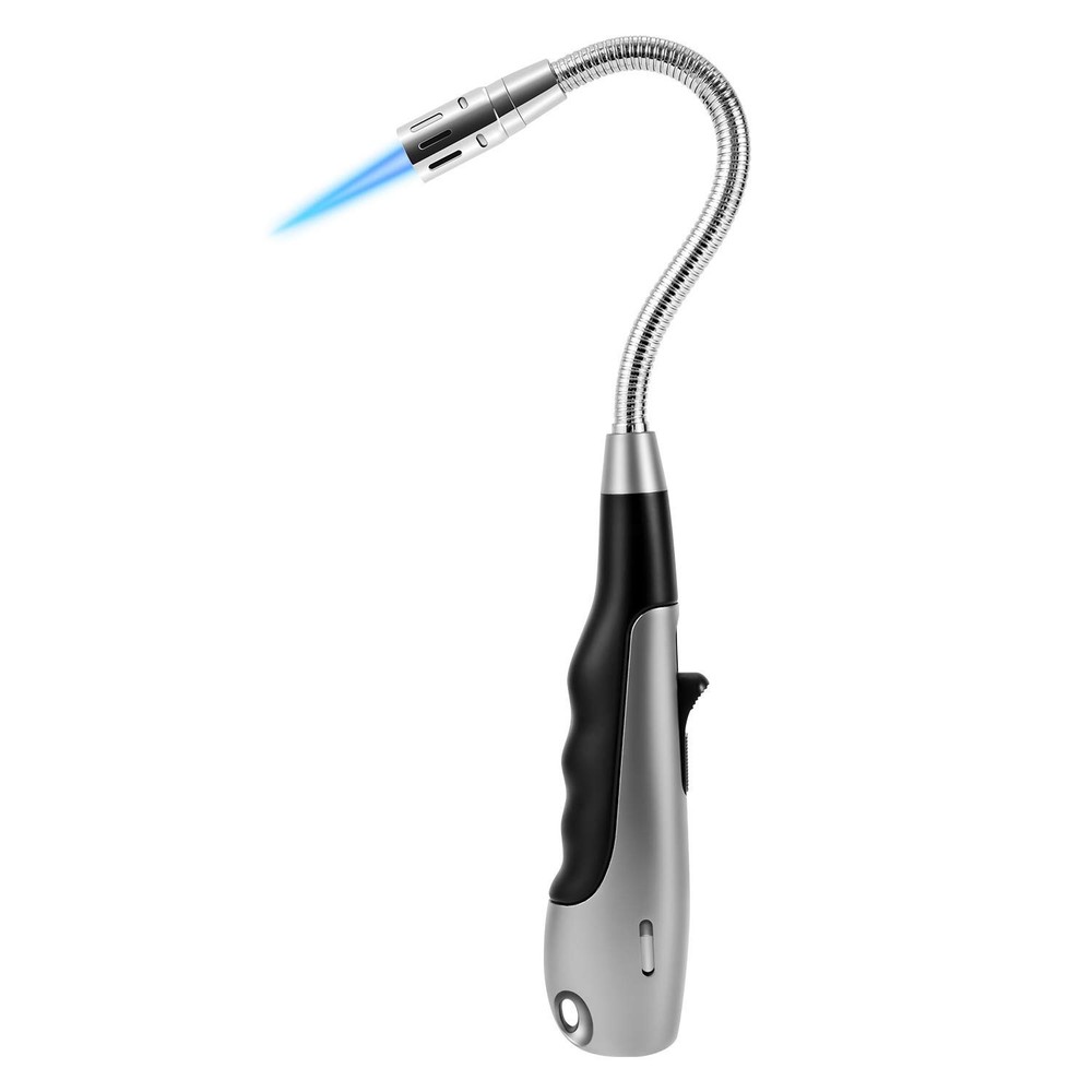 Butane Lighter Long Lighter with Visual Window for BBQ Candle,Gray(No Butane ...