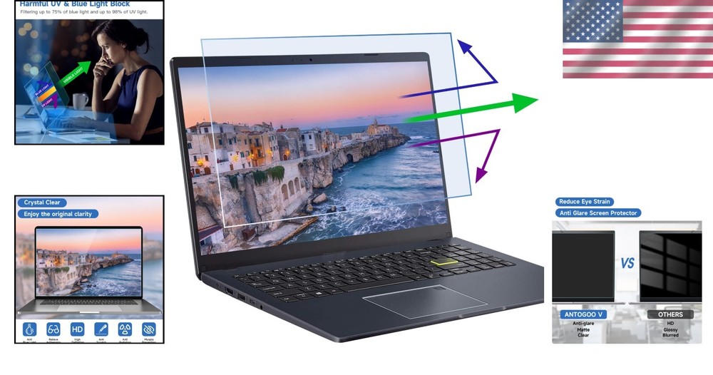 2-Pack 14'' Laptop Screen Protector - Anti-Blue Light, Scratch-Resistant Matte