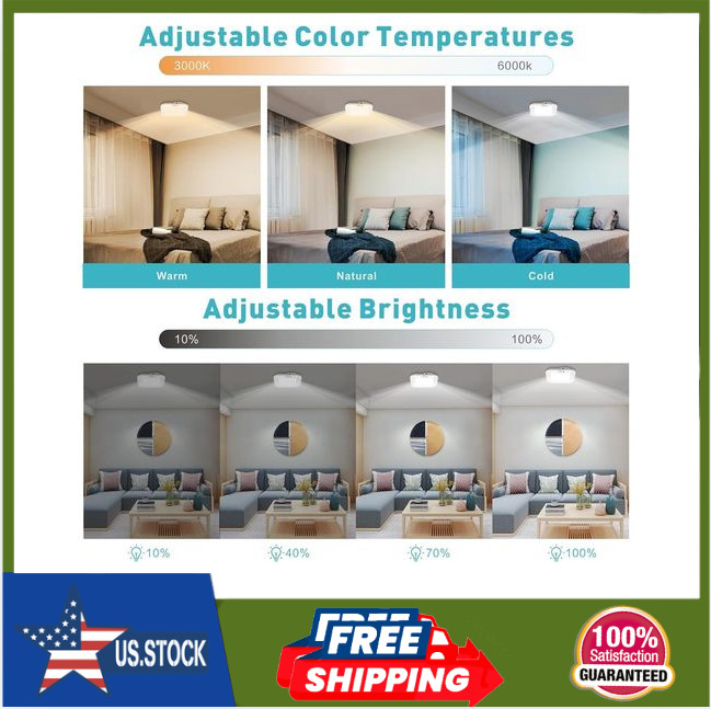 Rechargeable Motion Sensor Ceiling Light,No Wiring Battery Operated CeilingLight