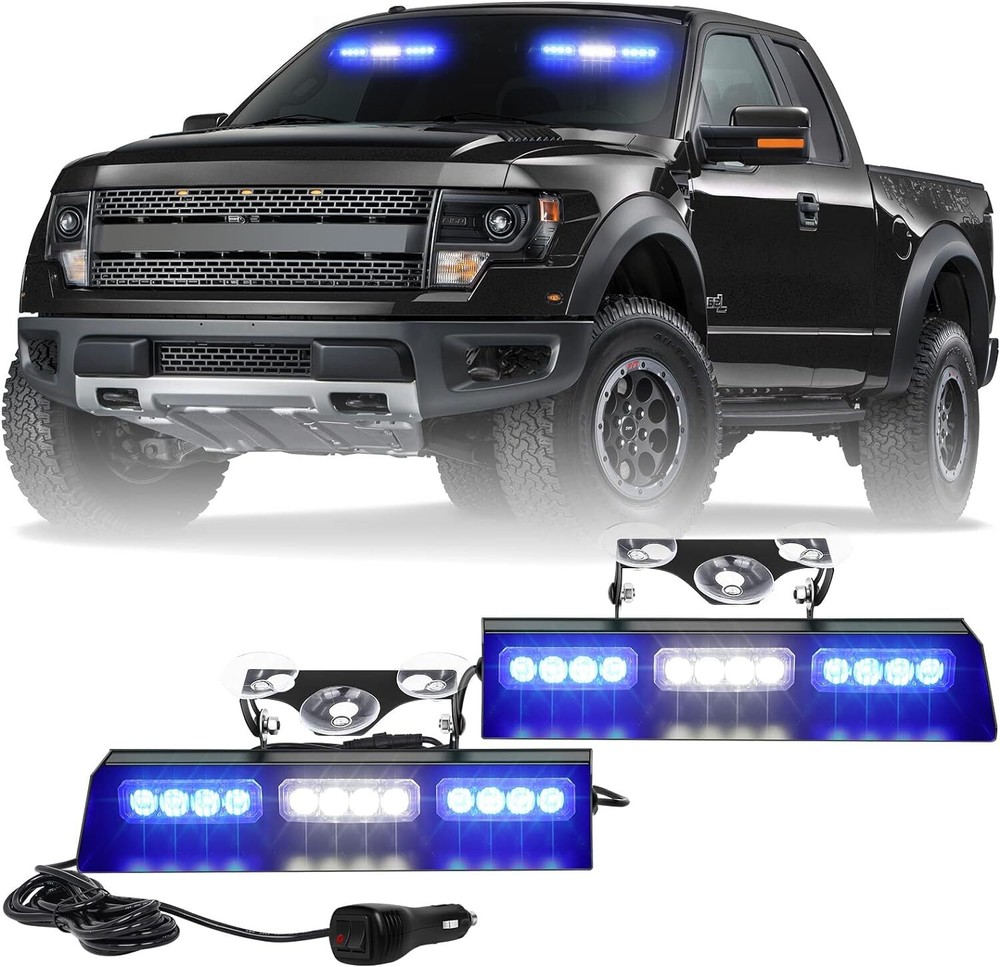 XRIDONSEN Emergency Dash Strobe Lights Bar Safety Warning Flash Windshield Light