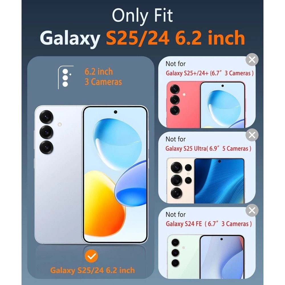 For Samsung Galaxy S25 Case with Shockproof Protective Cover & Screen Protector