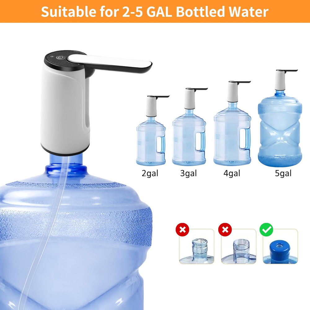 Water Bottle Pump 5 Gallon USB Charging Automatic Drinking Portable Electric Wat