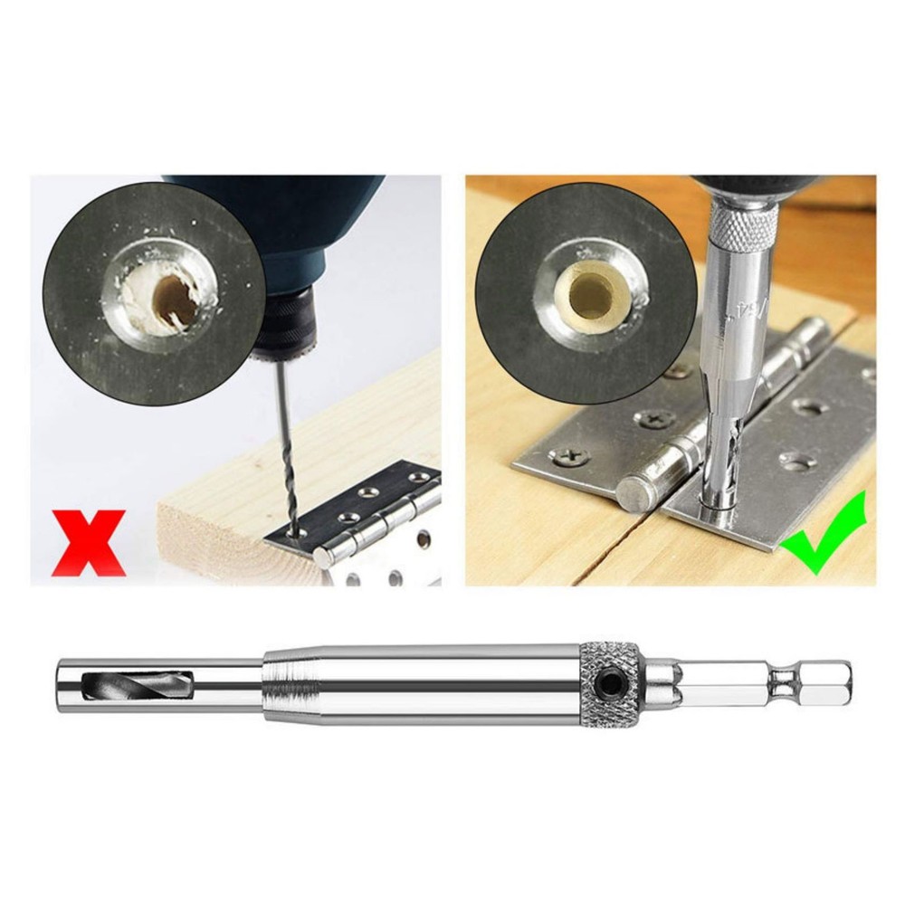 7pcs New Self Centering Hinge Hardware Drill Bit Set For Precise Positioning