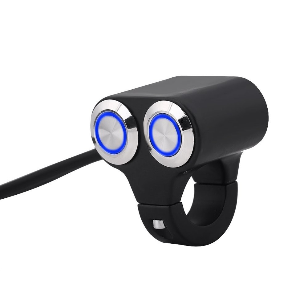 Universal 7/8 Inch 22mm Motorcycle Handlebar Switch Black Push Button Manual