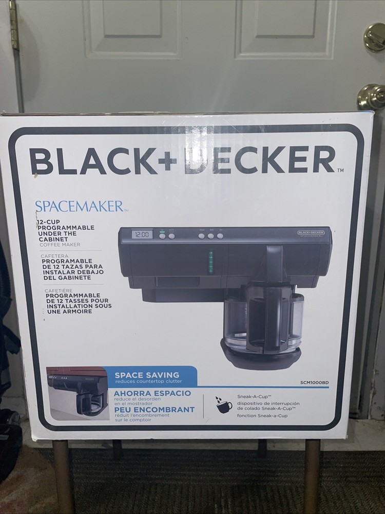 NEW Black & Decker SCM1000BD Spacemaker Programmable 12-Cup Coffeemaker, Black