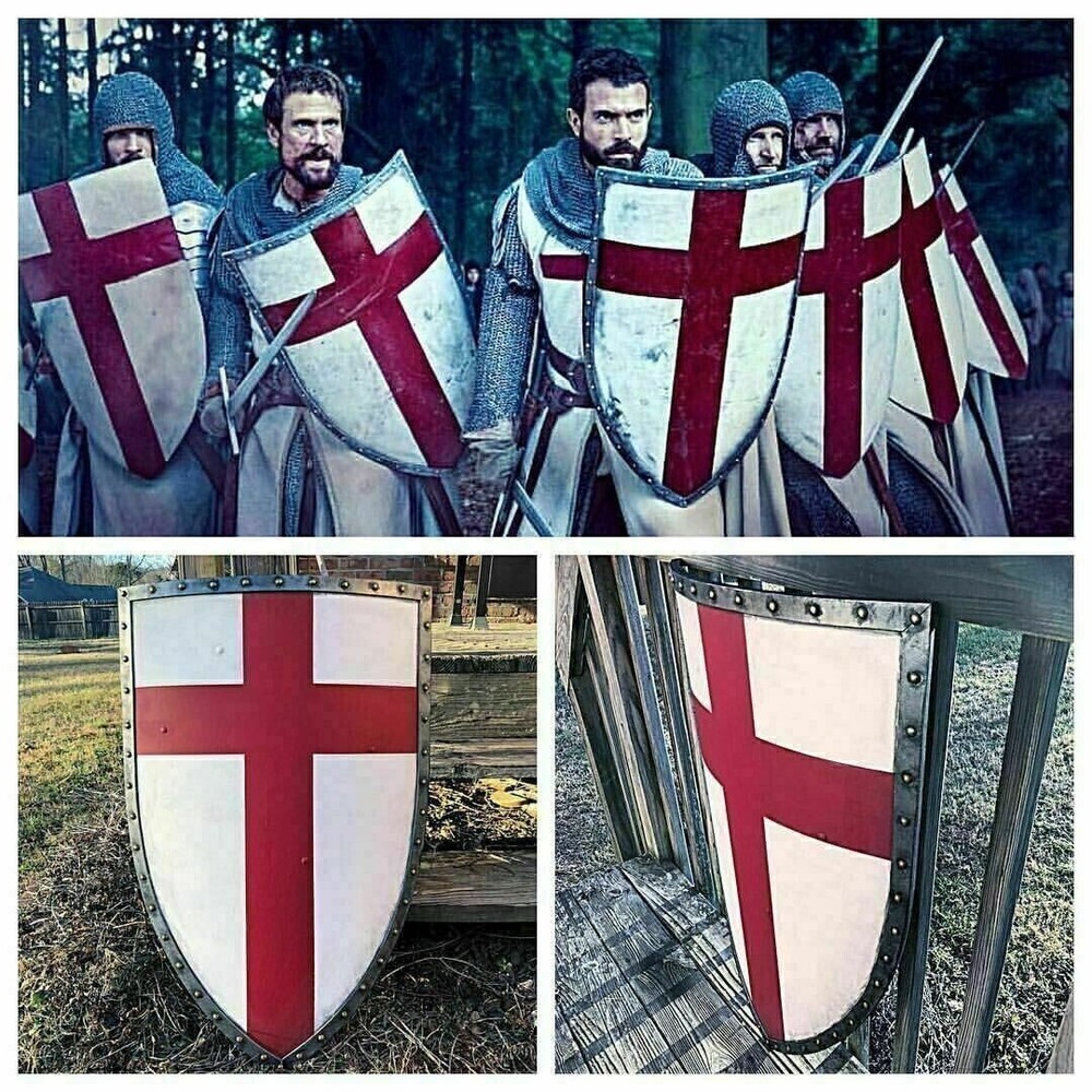 Knight Medieval shield Fully Functional Red Cross Warrior Templar Shield Best