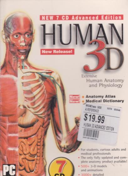 Human 3D Advanced Edition 7-Disc PC CD anatomy physiology learning study BOX NEW