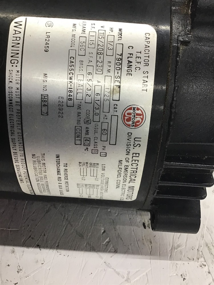 US Motors 7900-SEF Capacitor Start Motor