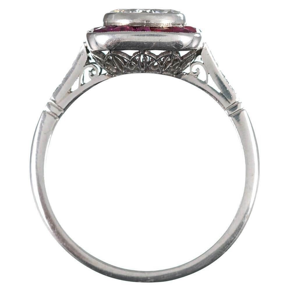 Vintage Style Lab-Created 3.10 Ct Diamond & Red Ruby Wedding Ring 925 Silver