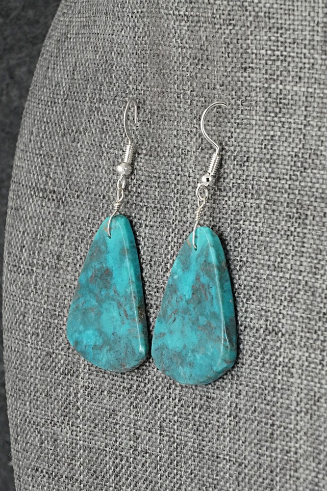 Turquoise & Sterling Silver Earrings - Louise Pete