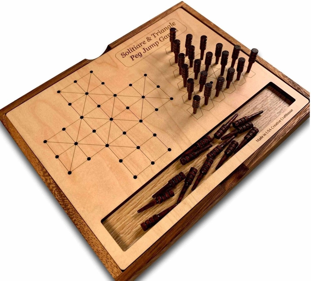 Solitaire and Triangle Peg Jump Puzzles | Coffee Table Games