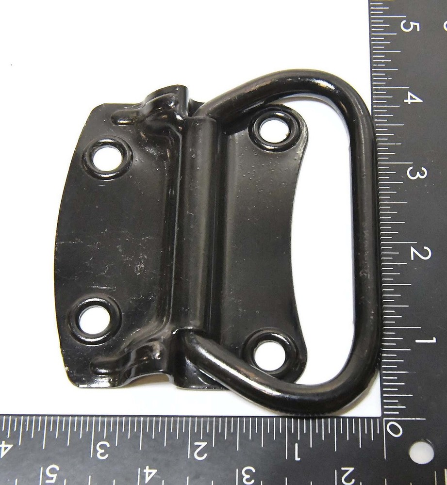 2 VINTAGE INDUSTRIAL MOUNT SURFACE MOUNT PULL RING HANDLES FOR CHEST OR CABINET