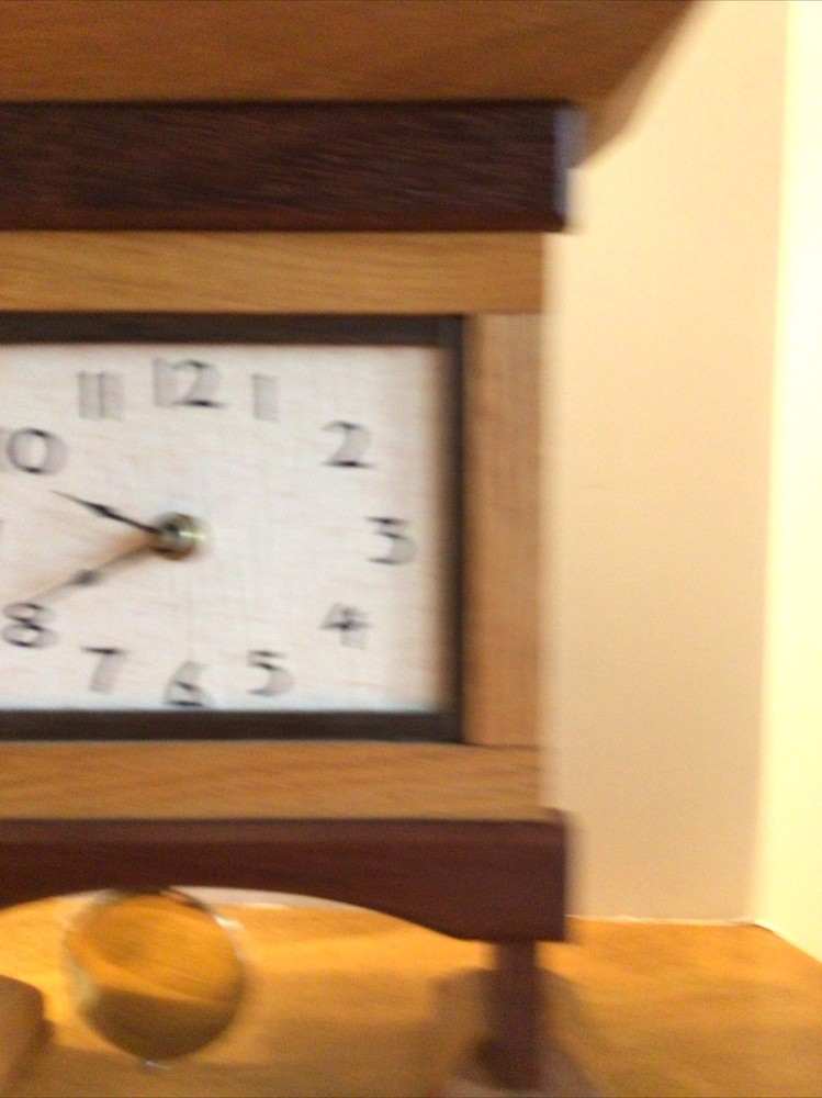 Beautiful Handcrafted Wood Pendulum Shelf Clock Signed