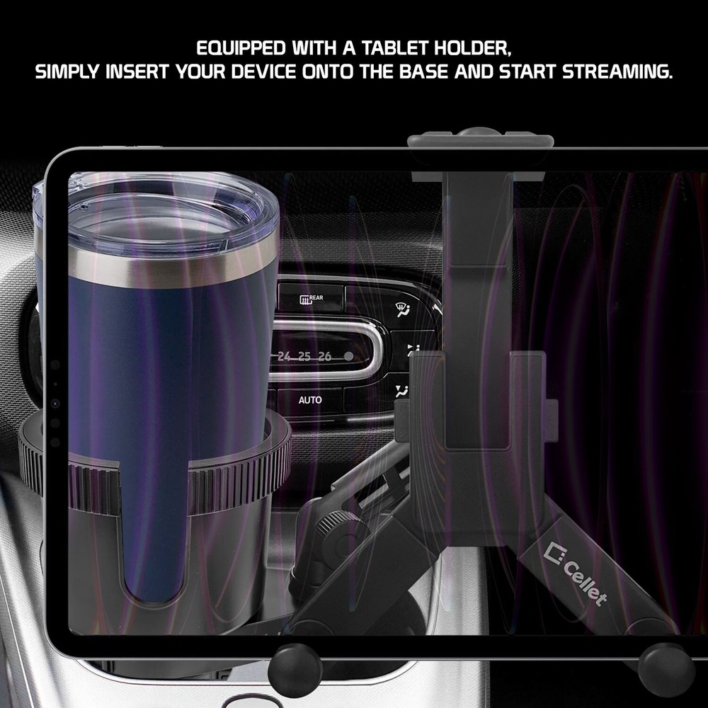 Cup Holder Tablet Mount, Tablet Cup Holder Mount with Built in Cup Holder