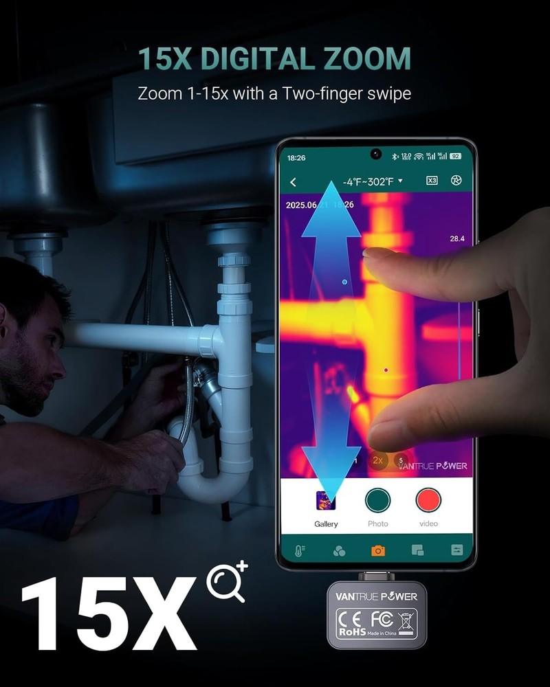 Super Resolution 512×384 Infrared Thermal Camera Android Image Camera