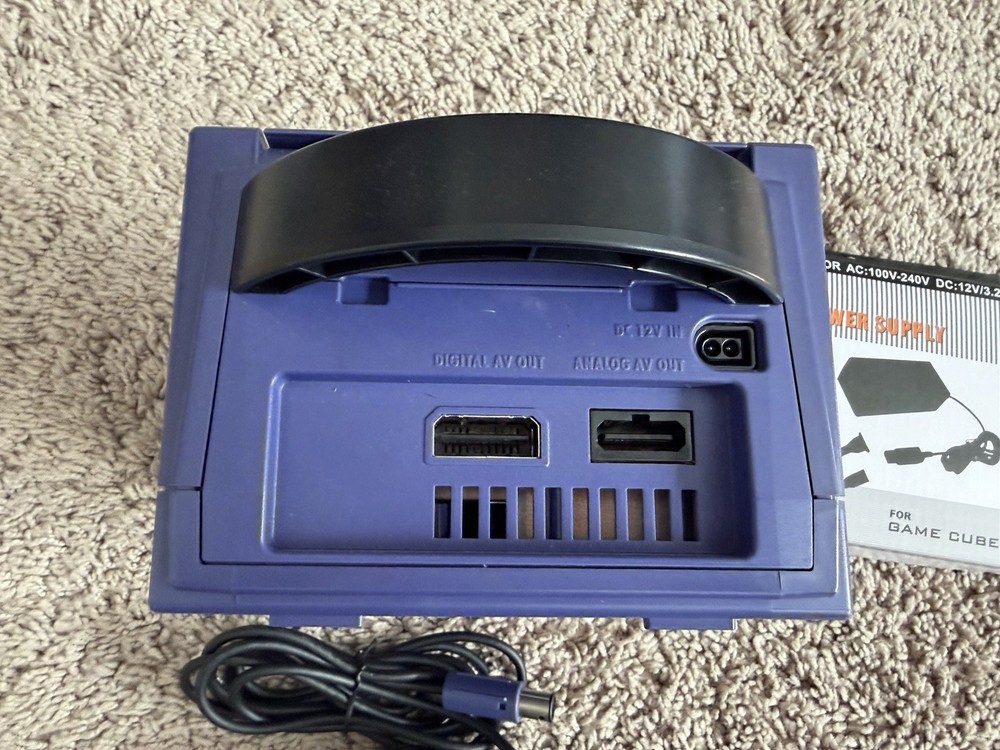 Nintendo GameCube Gaming Console DOL-001 Indigo Purple Controller Bundle Working