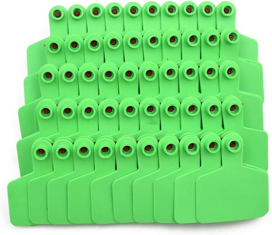 Versatile 100 Count Blank Ear Tags for Cattle, Sheep, Goats - Durable Plastic
