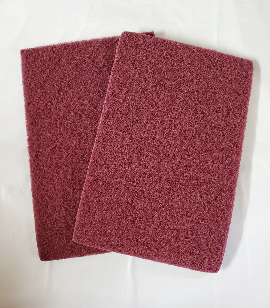 6" x 9" Non-Woven Hand Pads, Maroon, 10pk