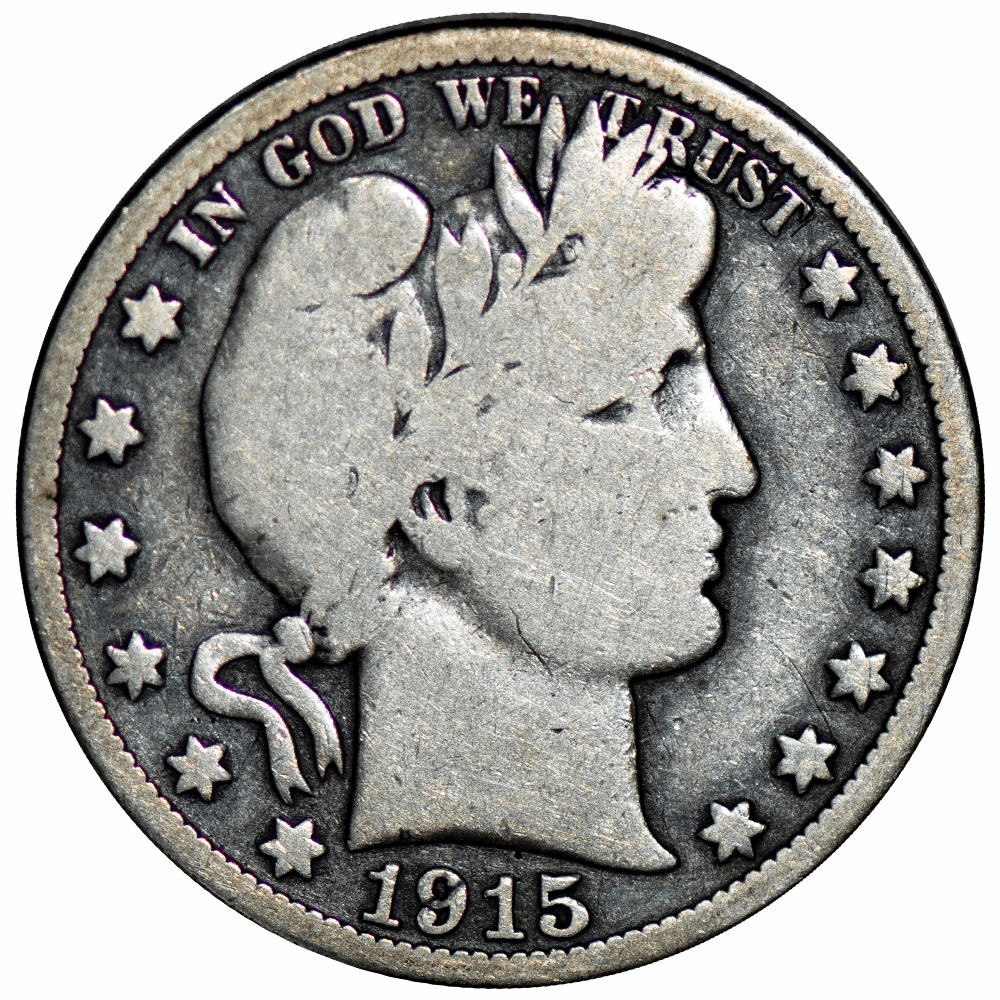 1915 Barber Half Dollar 50C Raw