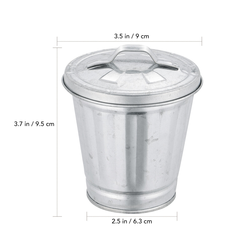 Small Garbage Can Galvanized Trash Can Lid Garbage Recycling Container