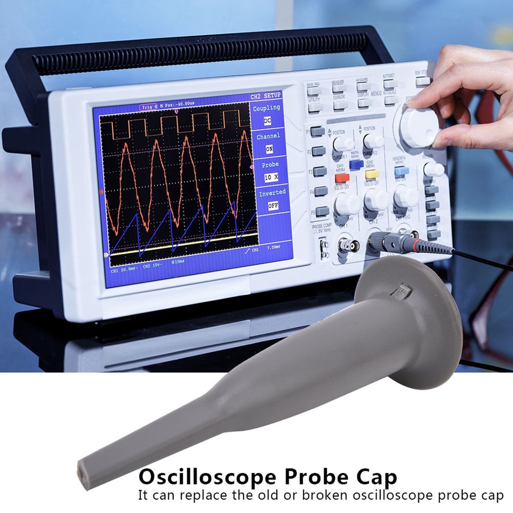 1 Pair Oscilloscope Probe Cap Universal Protective Probe Cap With Hook Gray NEW↑