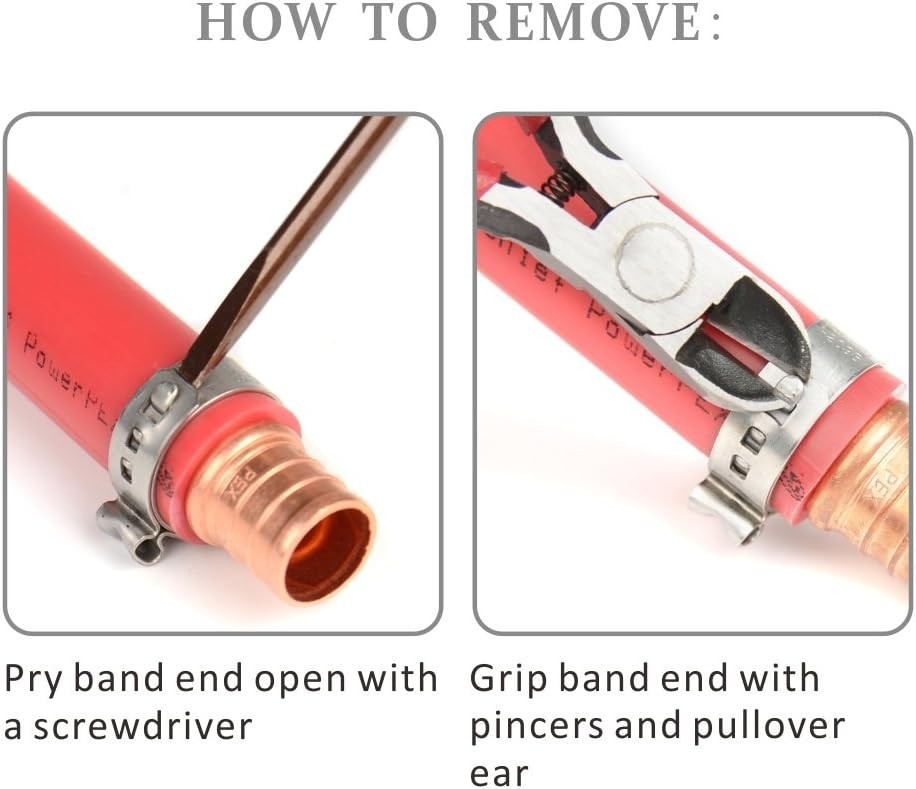 Multi-Size Ratcheting PEX Clamp Tool with Ergonomic Handle for Easy Crimping