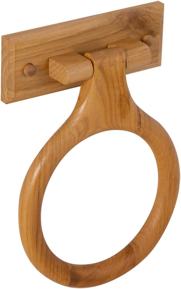 Design House Dalton Towel Ring, Wall-Mounted, Sturdy Solid Wood, Easy Installati