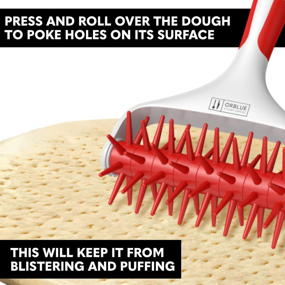 Pizza Dough Docker, Pastry Roller with Spikes, Pizza Docking Tool for Home & Com