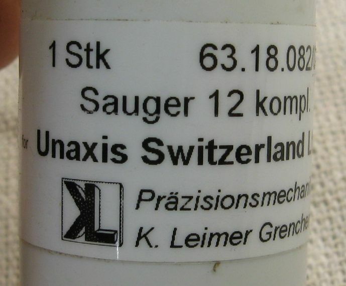 Unaxis Sauger 12 kompl. 63.18.082/02
