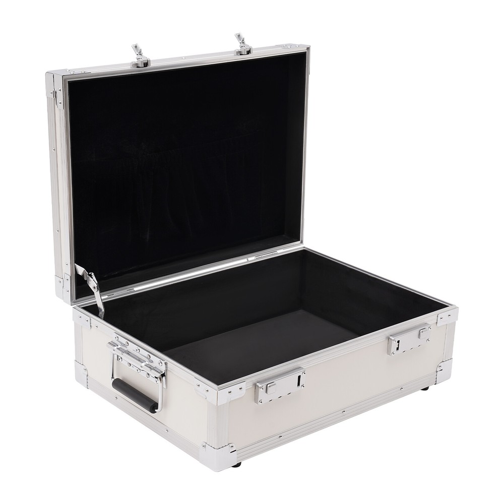 Silver Storage Lock Box Tabletop Lockable Storage Box 46*33*12.5cm Portable Box