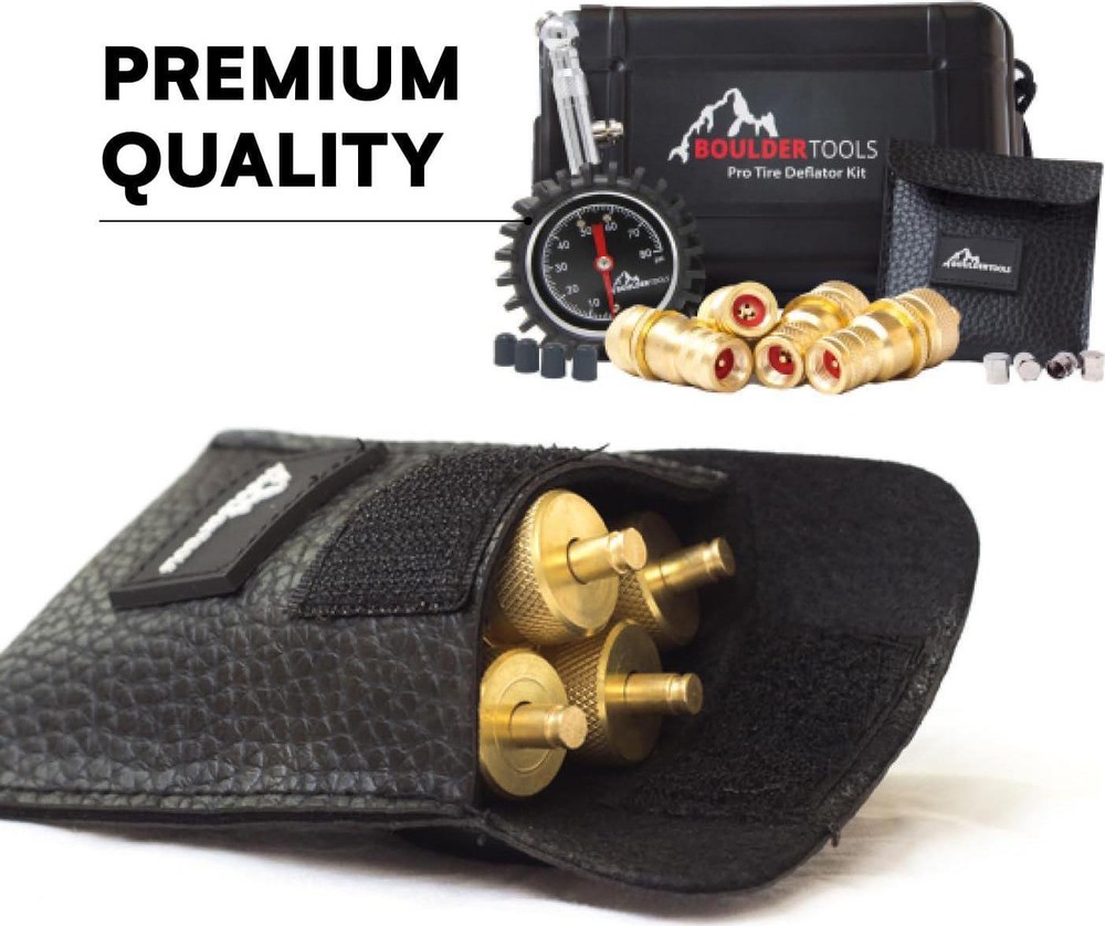 Boulder Tools Tire Deflator - 80 PSI Air Pressure Gauge - Adjustable, Automatic