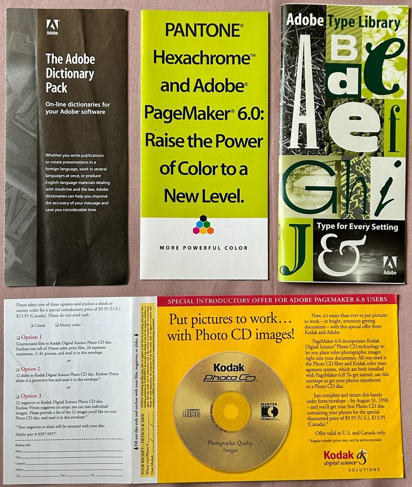 1995 Adobe PageMaker 6.0 w/ 16 Discs & Guidebooks Windows Complete PC