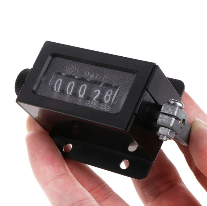 D67-F 5 Digits Mechanical Pull Stroke Counter Black Casing Resettable Counter