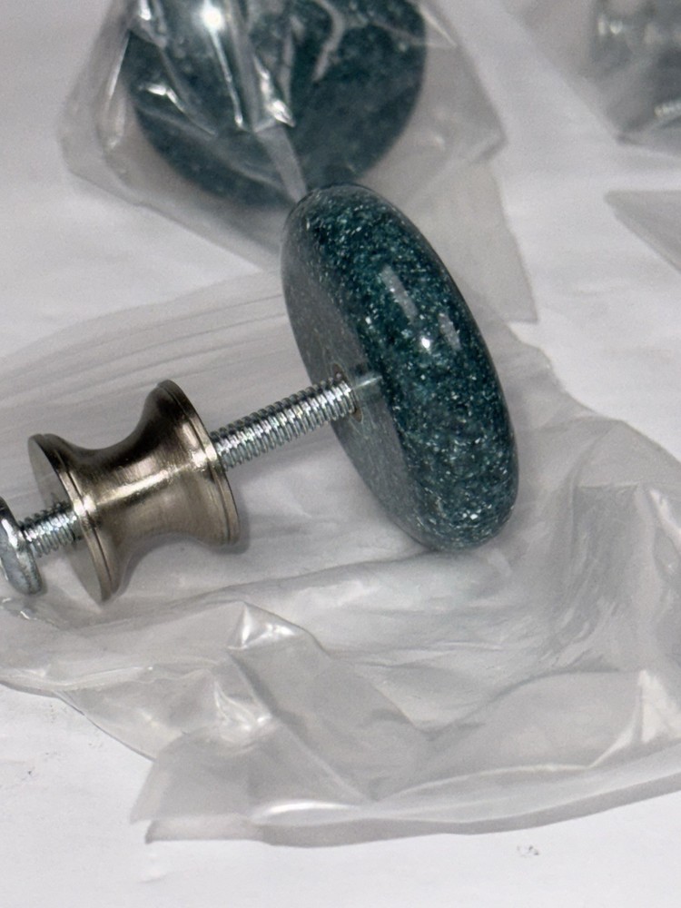 Set of 5 various Drawer Pulls - Blue/Green - New