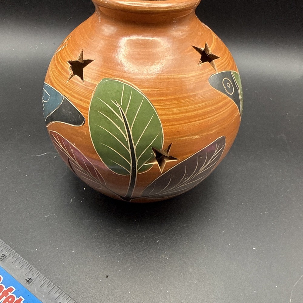 Ceramic Pottery Luminary Candle Dome Butterfly 5.5”