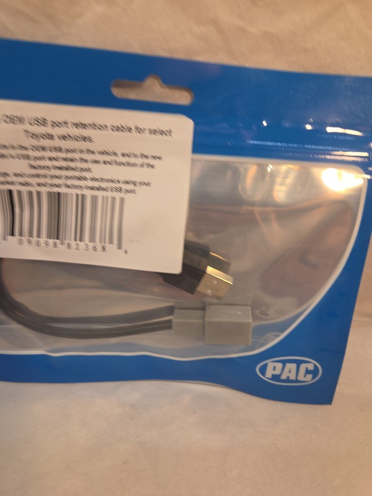 PAC USB-TY1 OEM USB Port Input Retention Cable Replacement Adapter Toyota Lexus