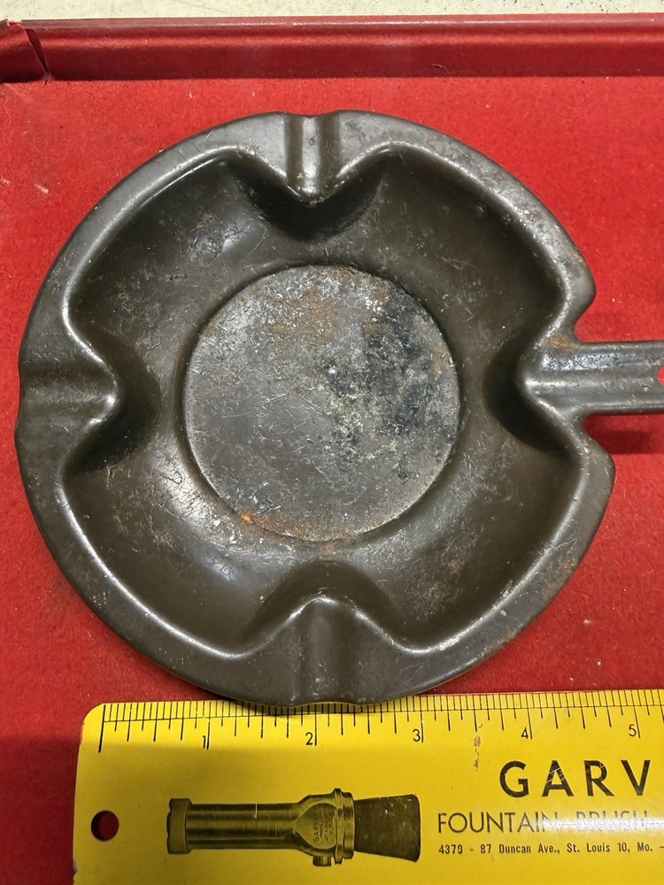 Four Leaf Clover Designed Metal Ashtray Porcelain???