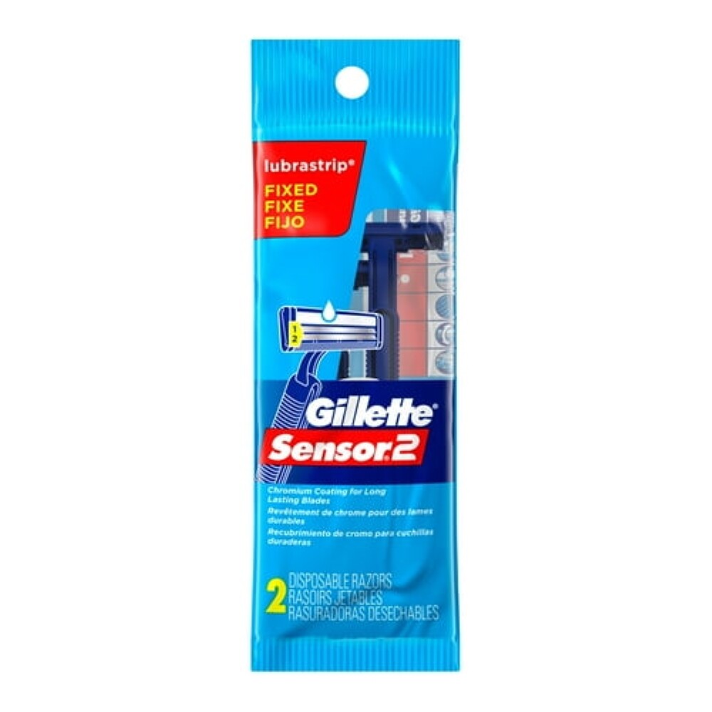 Gillette Sensor2 Men's Disposable Razors, 2 Count