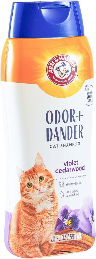 Odor Control & Dander Reducing Shampoo for Cats, Baking Soda Cat Shampoo for Dan
