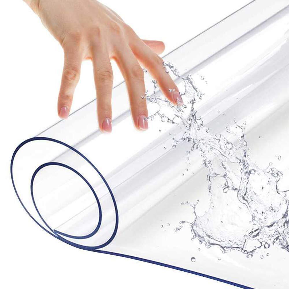 2 Sets Rectangular Clear Table Protector Plastic Tablecloth Cover Wooden Furn...