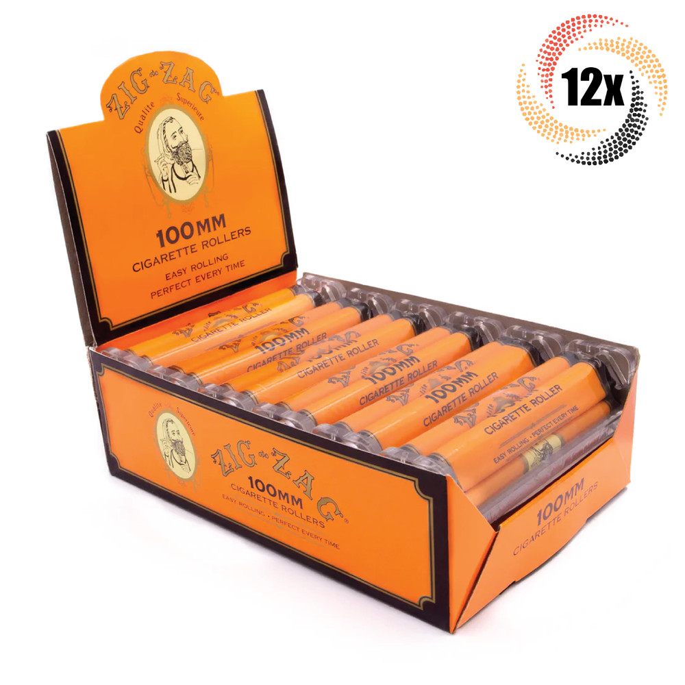 Full Box 12x Rollers Zig Zag Orange Roller Machine | 100MM | + 2 Free Tubes