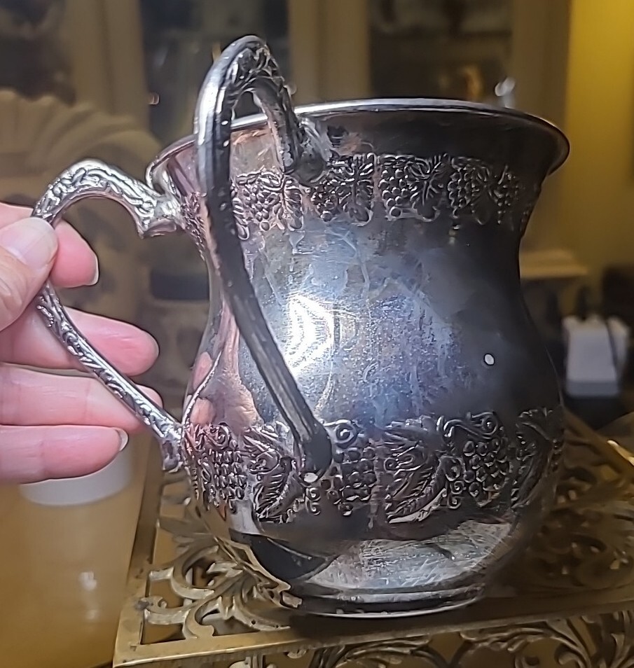 Two Handle Vintage Netillat Yadayim Silverplate Wash Cup