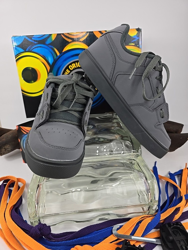 Heelys Motion plus Triple Charcoal Shoe Strings X 4 Tools Heel Cap Box New