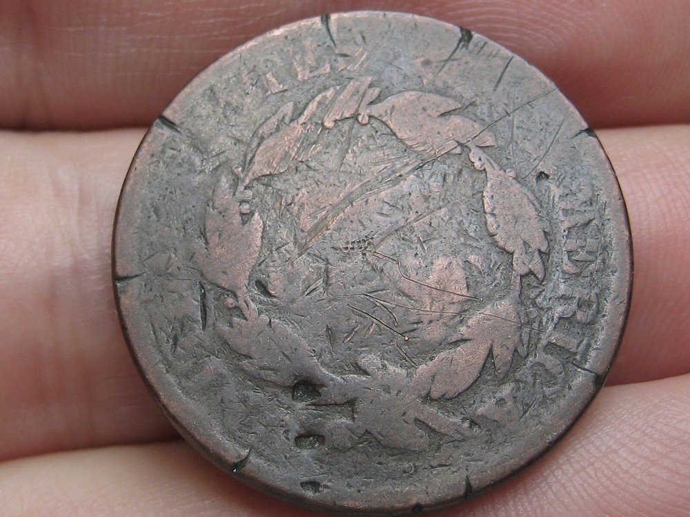 1819 Matron Head Large Cent Penny, Small Date, About Good Details